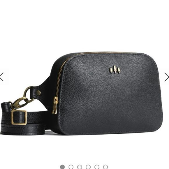 NEW PORTLAND LEATHER Scarlett Sling Bag Pebbled Black Leather Small - Picture 6 of 16